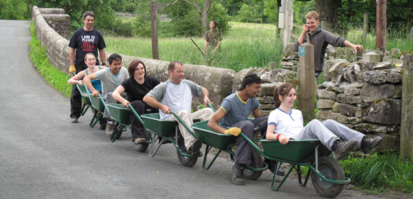 Wheelbarrow convoy