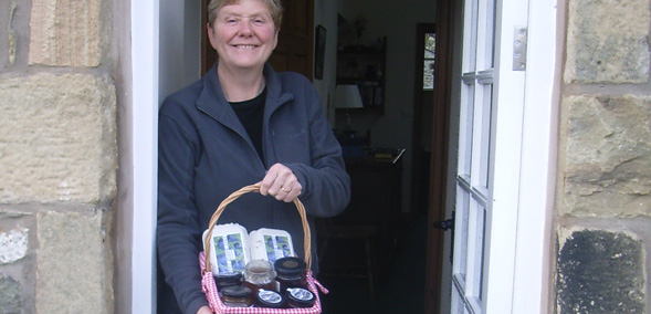 Welcome basket at Lay Head Farm