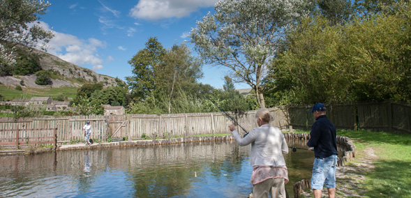 Fishing at Kilnsey Park. 