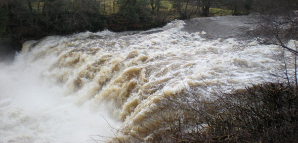 Aysgarth Falls after heavy rain