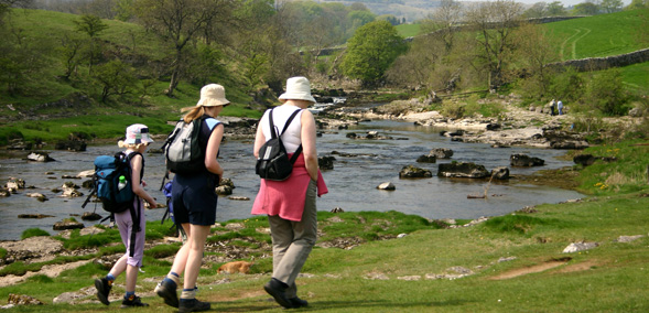 Walking by the River Wharfe near Grassington